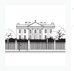black and white fence