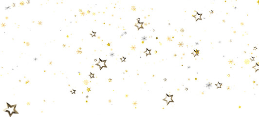 Shining stars and glitter on a bright white background. Perfect for Christmas, holidays, celebration, party, or a simple elegant design. Festive