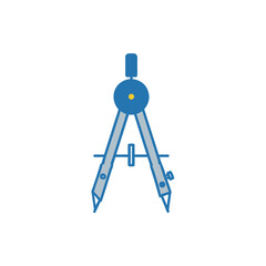 Divider Compass Instrument Tool Engineering Architecture Drawing Drafting Flat Illustration