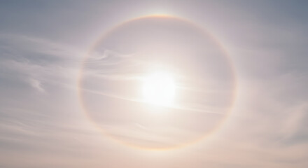 太陽を包む巻層雲の光輪