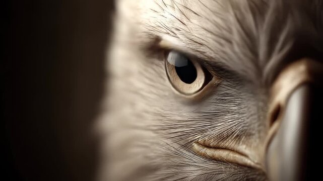 Close-up of an Eagle's Sharp Eyes Showcasing Power and Determination