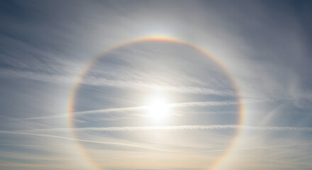 幻想的な巻層雲とハロ現象