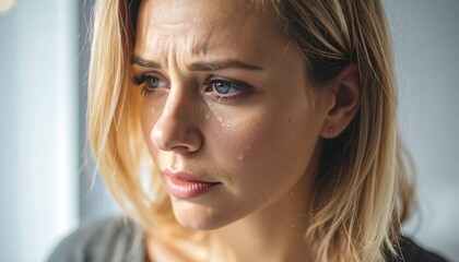 Sad woman looking away