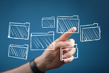 Cloud storage, data management, file organization, digital assets, online access, hand selecting...