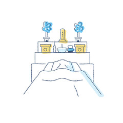 枕飾りとご遺体