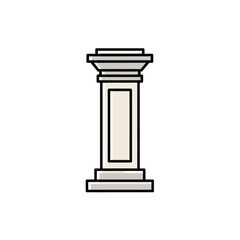 Architectural column vector illustration with ancient style capital for building construction decor