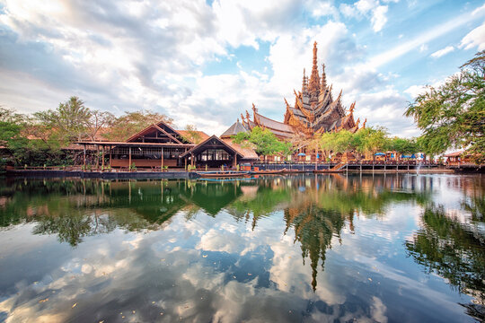 January 2023 - Pattaya, Thailand - Sanctuary of Truth in Naklua, Pattaya