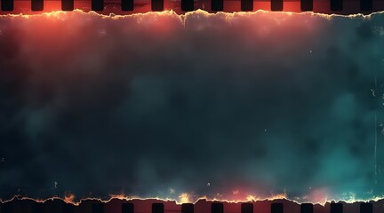 Fiery and smoky border with dark center background