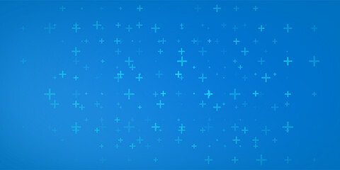 Blue Mathematical Plus Symbols Pattern. Math Design Elements Background. Medical Tech Background.