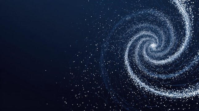 High quality photo of a swirling galactic nebula with starbursts in deep space