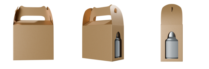 Packaging Mockup for Product Display Featuring Brown Cardboard With Cutout Design
