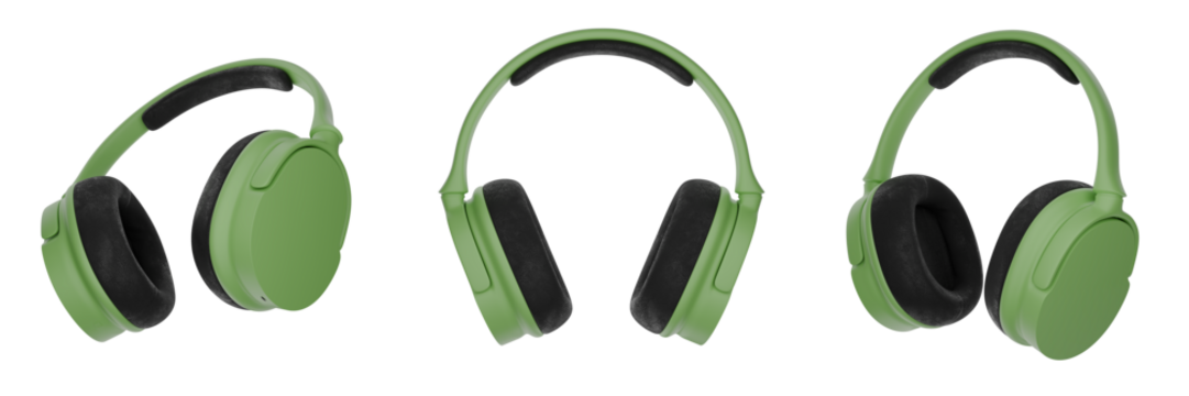 Green Wireless Headphones With Soft Ear Cushions and Adjustable Headband for Comfort