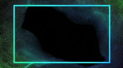 High quality photo of a neon rectangular frame with a dark center on a textured background