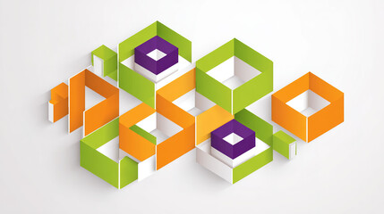 Obraz premium optimization. Modern corporate concept with abstract geometric shapes, showcasing a clean and professional aesthetic. pitch deck slides. 