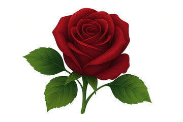 Fototapeta premium Red rose illustration symbolizing love, romance, passion, and beauty with transparent background