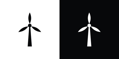 Wind turbine icon fill vectors set for ui.