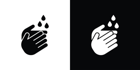 Wash hands icon fill vectors set for ui.