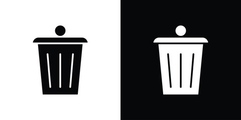 Trash icon fill vectors set for ui.