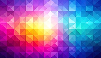 A vibrant mosaic of colorful geometric triangles creating an abstract design