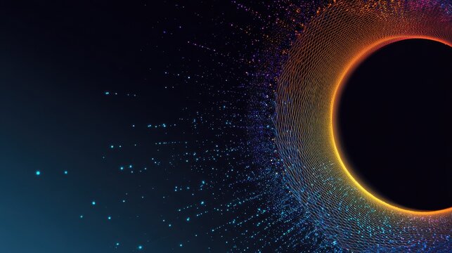 High quality photo of a celestial body with vibrant cosmic colors and digital patterns - Powered by Adobe