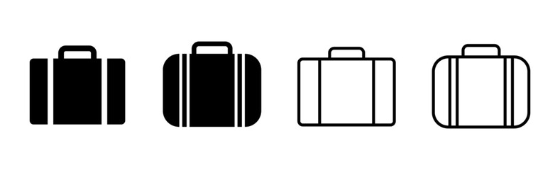 Briefcase icon set. suitcase icon. luggage symbol.