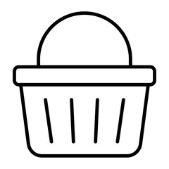 An illustration of a wicker picnic basket on a white background