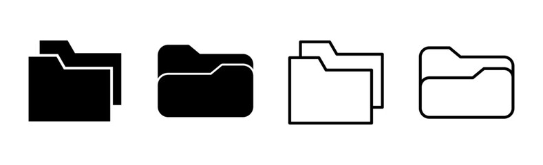 Folder icon set. folder vector icons