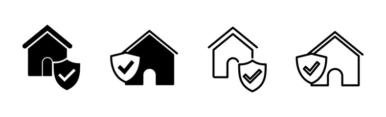 House insurance icon set. house protection icon.