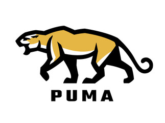 Wild cat. Puma logo.