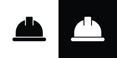 Hard hat icon fill vectors set for ui.