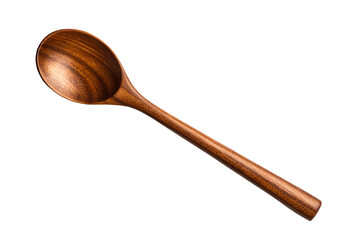 Wooden spoon with textured handle isolated on white background