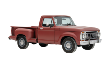 faded red Pickup Truck isolated on transparent background