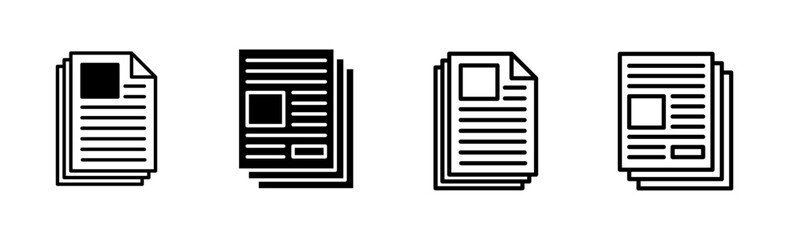 Newspaper icon set. news paper vector sign