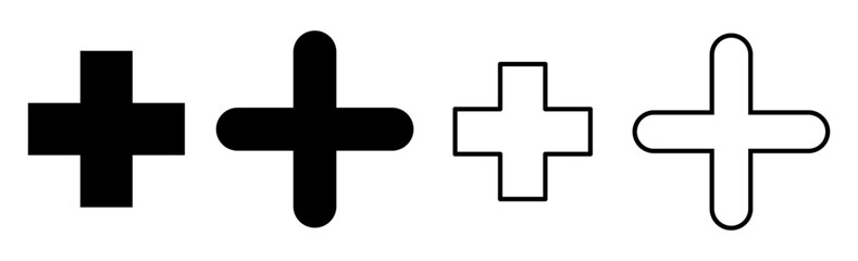 Plus Icon set. Add plus icon