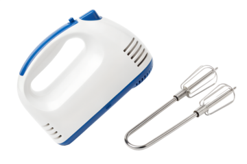Electric hand mixer with beaters isolated on white background