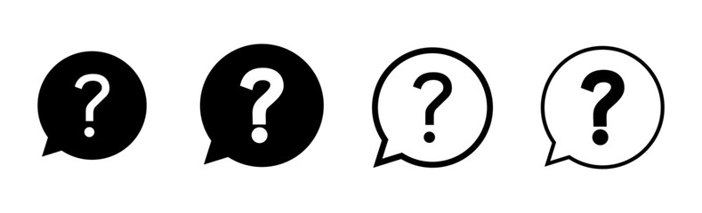 Question icon set. question mark icon vector.
