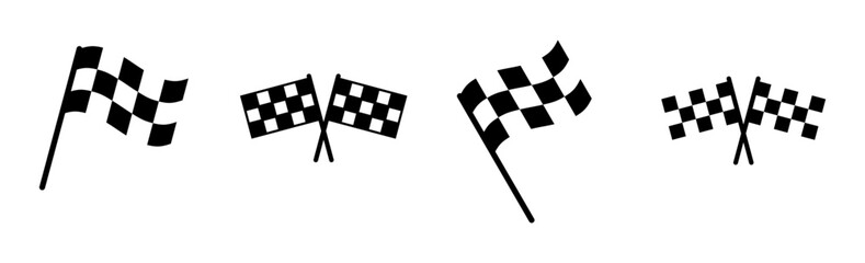 Fototapeta premium Racing flag icon set. race flag icon.Checkered racing flag icon