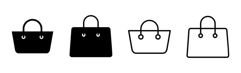 Shopping bag icon set. shopping icon vector