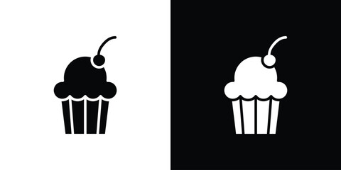 Cupcake icon fill vectors set for ui.