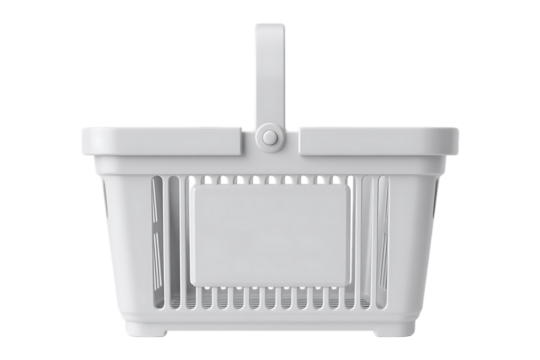 white elegance shopping cart isolated on transparent background