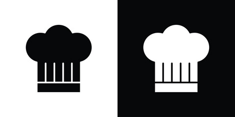 Chef hat icon fill vectors set for ui.