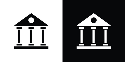 Bank icon fill vectors set for ui.