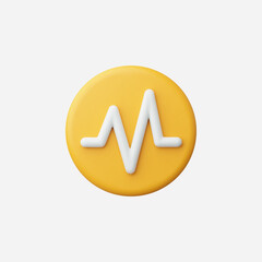 3d Realistic Heart Beat icon vector Illustration