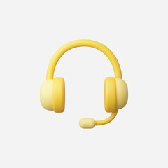 3d Realistic Headset icon vector Illustration