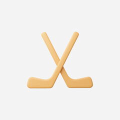 3d Realistic Hockey Stick icon vector Illustration