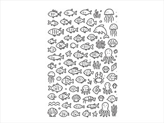 Big Set of Hand-Drawn Summer and Beach Inspirational