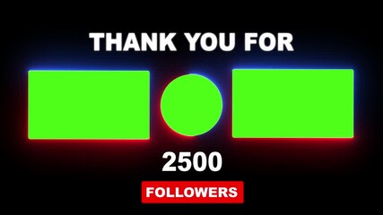 Thank you for 3000 followers. Celebrate with your fans ,Congratulations Social media 3k followers counting notification icon animation on alpha channel, Motion graphics - Powered by Adobe