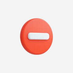 3d Realistic Negative Sign icon vector Illustration
