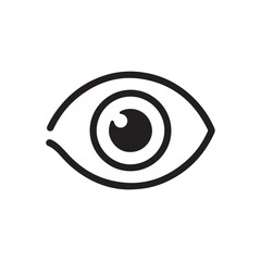 Modern eye icon symbol simple outline graphic design for vision concepts vector