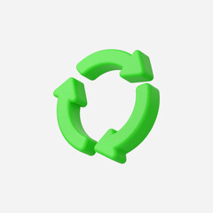 3d Realistic Recycle arrow vector illustration